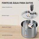 Bebedouro de aço inoxidável para gatos 3L Bebedouro para cães Bebedouro a