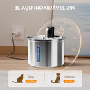 Bebedouro de aço inoxidável para gatos 3L Bebedouro para cães Bebedouro a