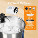 Bebedouro de aço inoxidável para gatos 3L Bebedouro para cães Bebedouro a