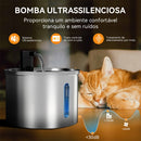 Bebedouro de aço inoxidável para gatos 3L Bebedouro para cães Bebedouro a
